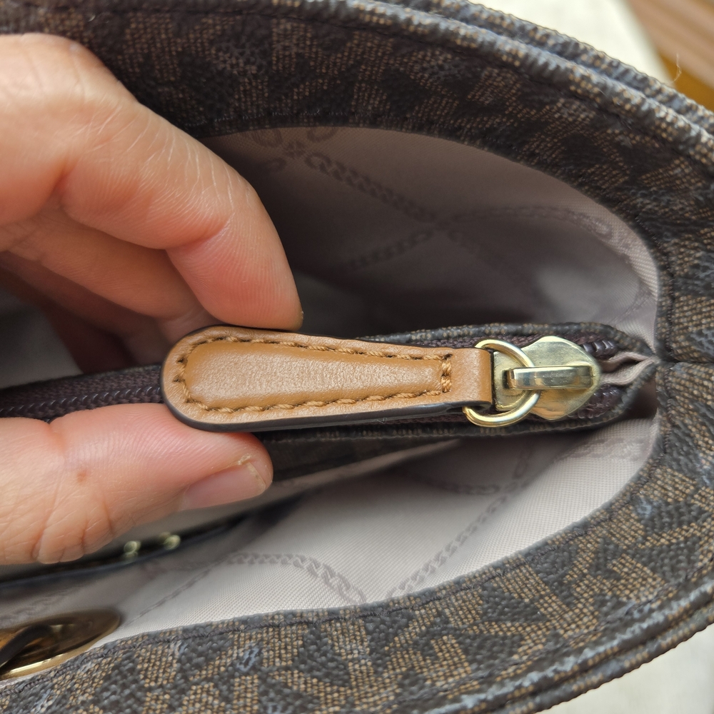 Michael Kors Brown MK Logo Tote Bag - Picture 10 of 11